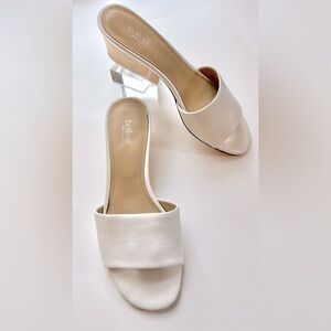 Botkier Carlie Mules Sandals Heels White Leather 6.5